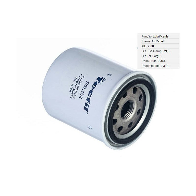 FILTRO LUBRIF /OLEO - TECFIL - PSL152 ***