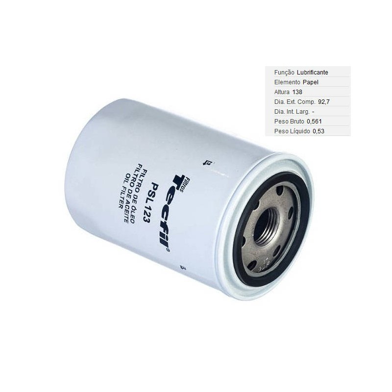 FILTRO LUBRIF /OLEO - TECFIL - PSL123