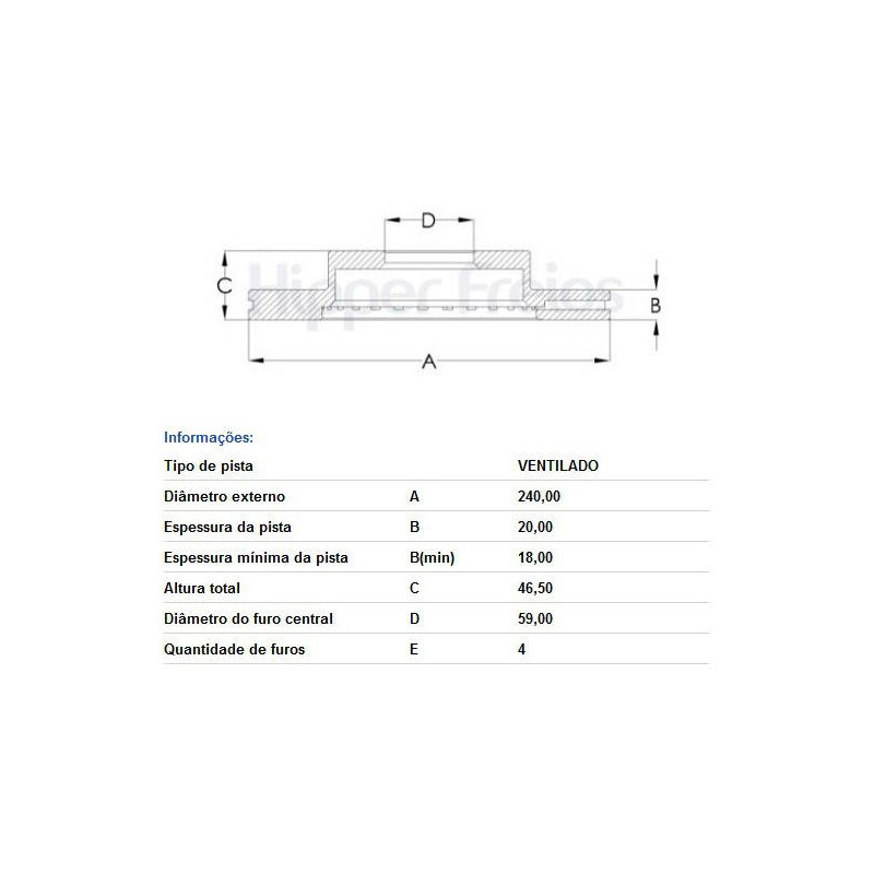 DISCO FREIO DIANTEIRO - FREMAX - BD0178